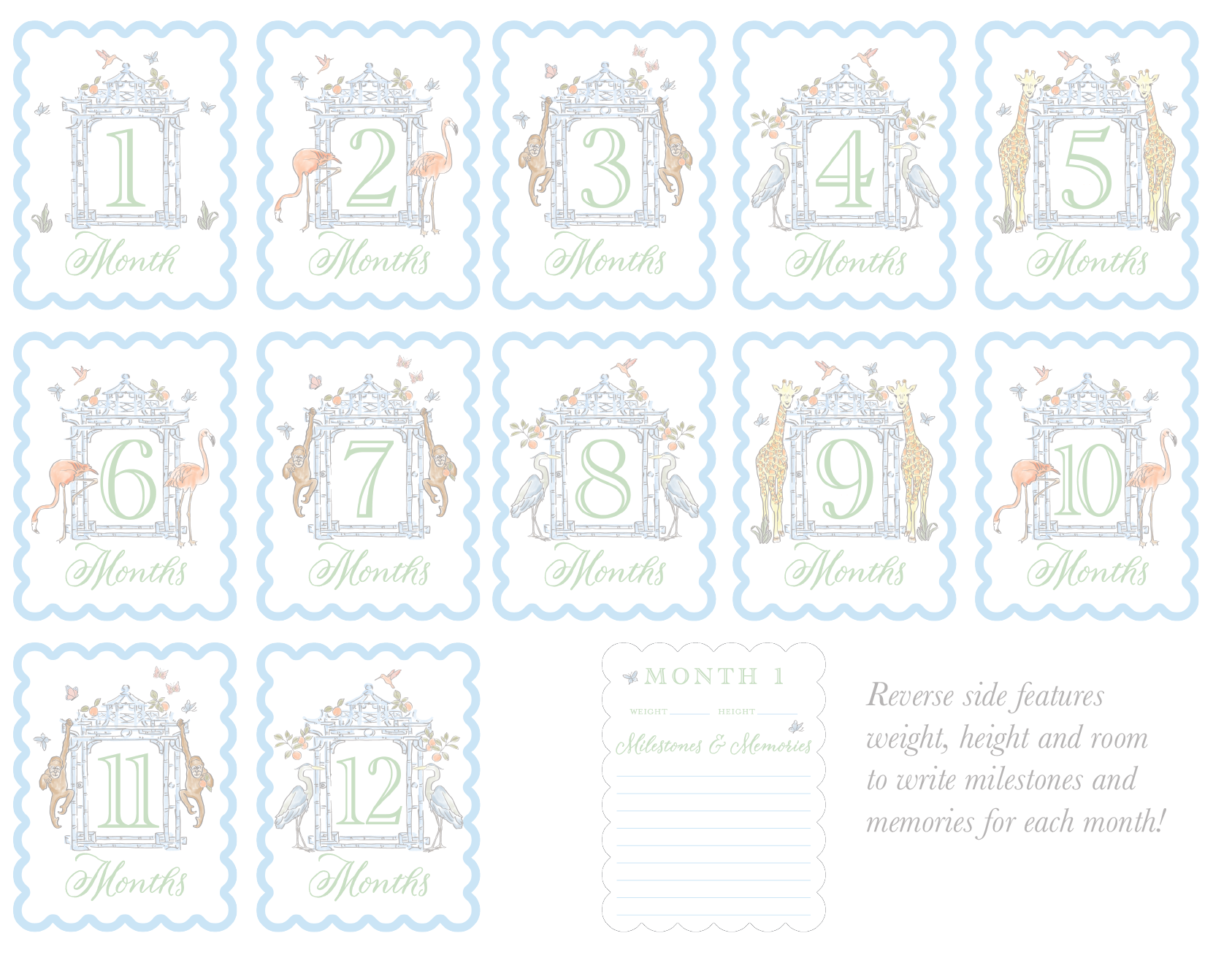 Month Tags Square Printable Baby Month Tag