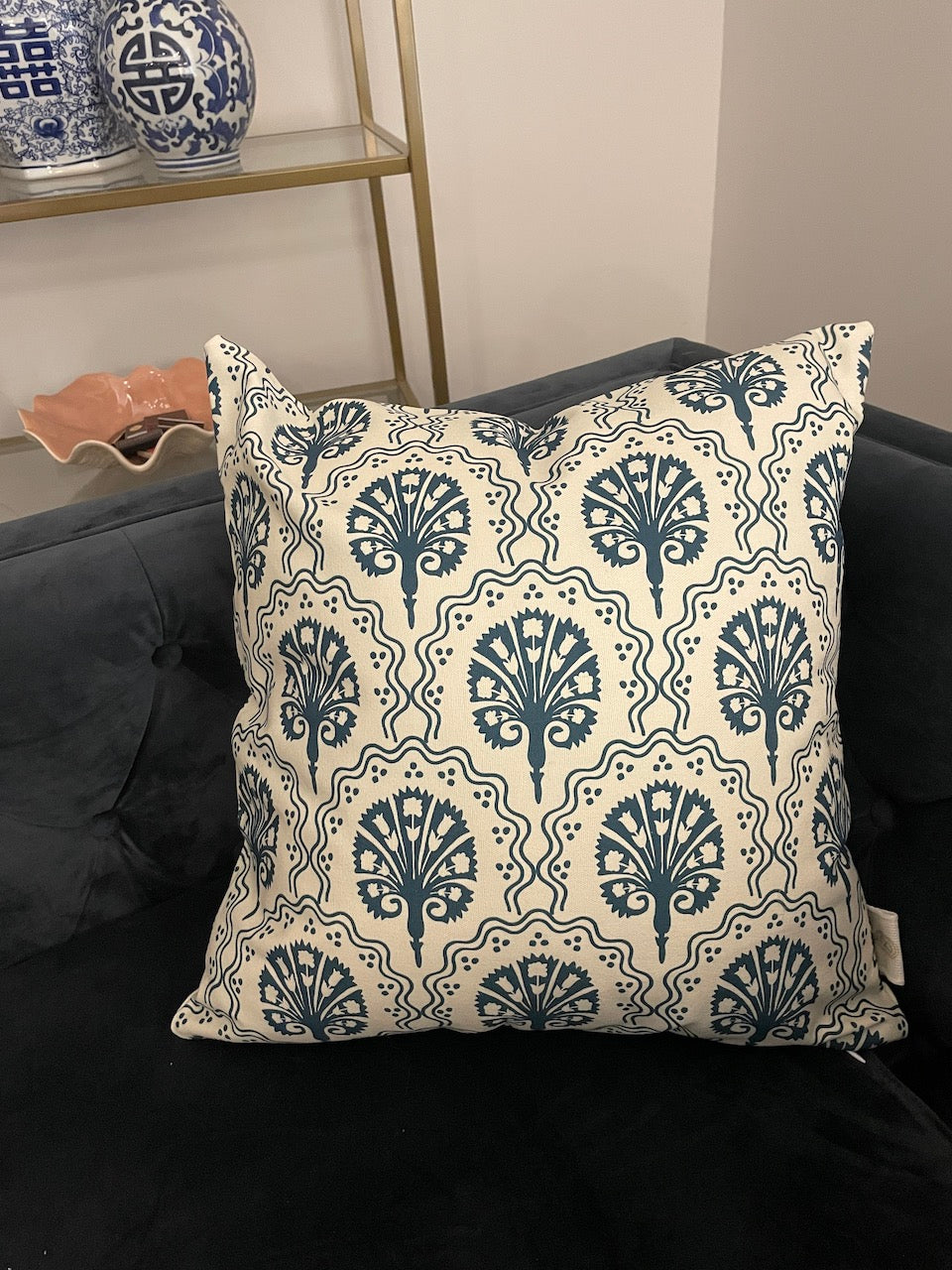 Wavy Floral Pillow Cover  Featuring Moss Mystique Colorway